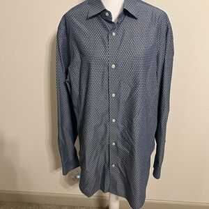 Banana Republic Navy Blue Geometric Button-Down Shirt